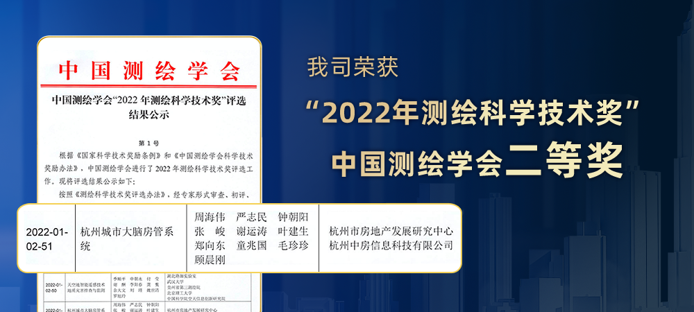我司榮獲中國測繪學會“2022年測繪科學技術獎”二等獎
